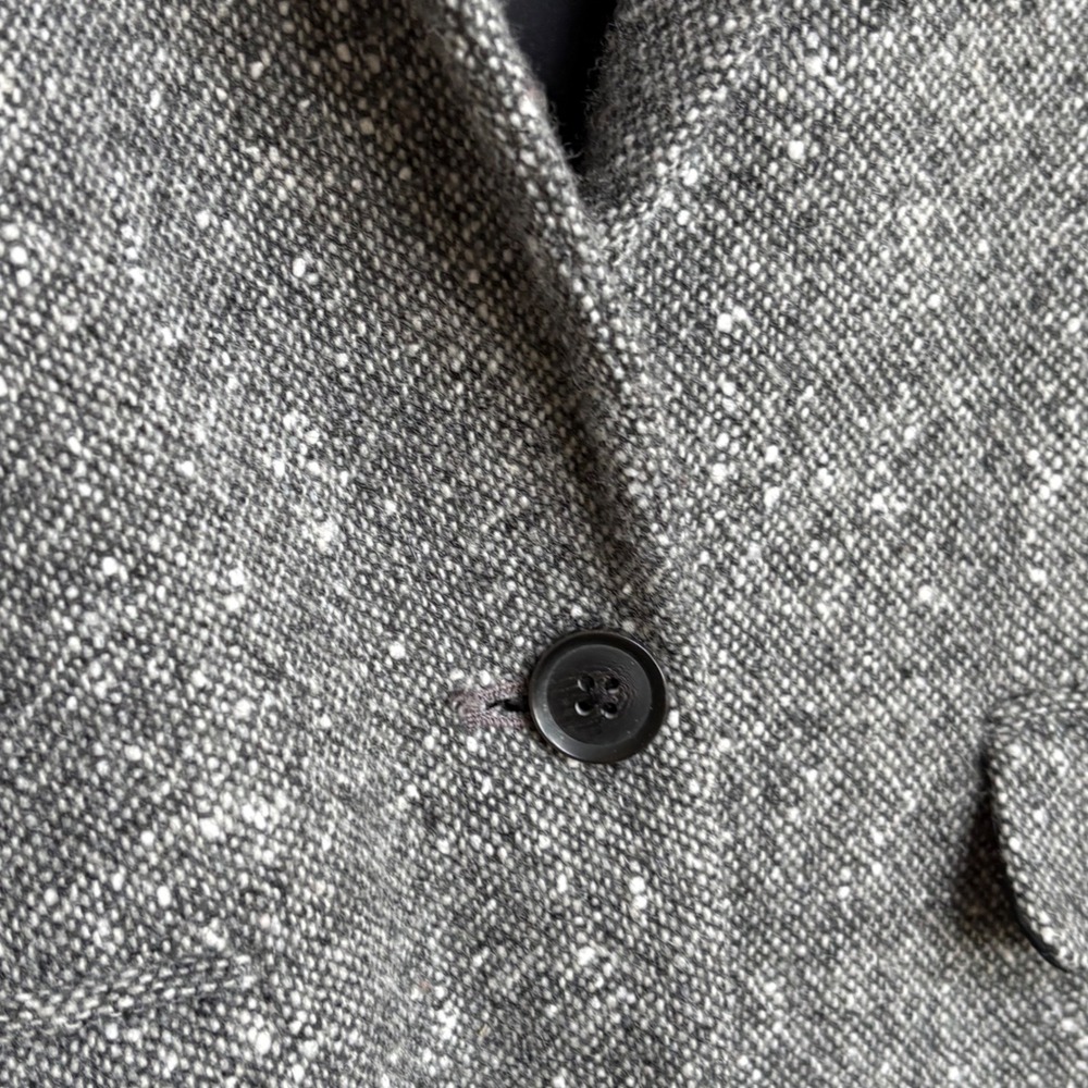 Abercrombie & Fitch Gray Tweed One-Button Blazer Women Size 4 Single Vent Jacket - Picture 4 of 9